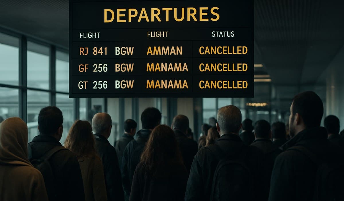 Royal Jordanian Gulf Air cancel Baghdad flights March 2026